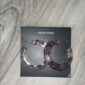 BaubleBar Translucent Pink Hoop Earrings